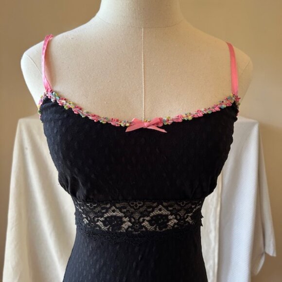 Vintage Betsey Johnson New York Mesh Swiss Dot Dress - Picture 4 of 9